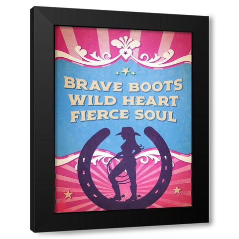 Sassy  Sentiment II-Fierce Black Modern Wood Framed Art Print by Duirwaigh