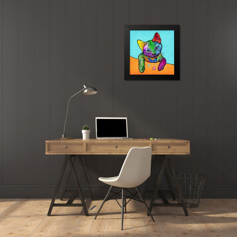 Colorful  Pets II Black Modern Wood Framed Art Print by Duirwaigh