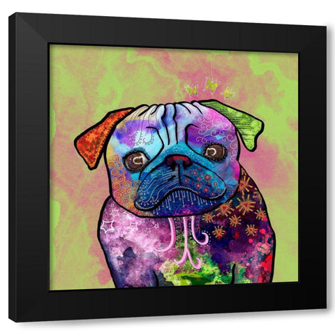 Colorful  Pets III Black Modern Wood Framed Art Print with Double Matting by Duirwaigh