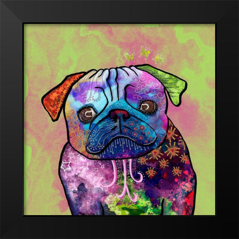 Colorful  Pets III Black Modern Wood Framed Art Print by Duirwaigh