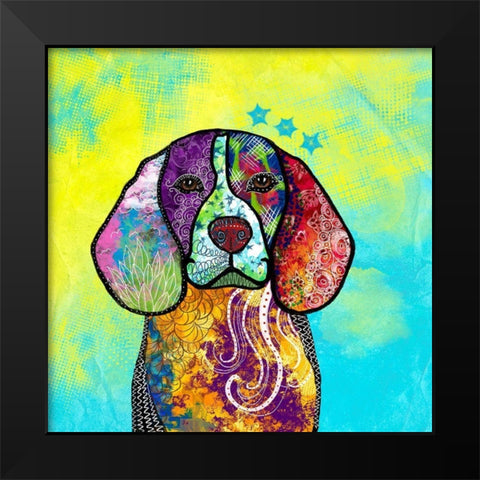 Colorful  Pets V Black Modern Wood Framed Art Print by Duirwaigh