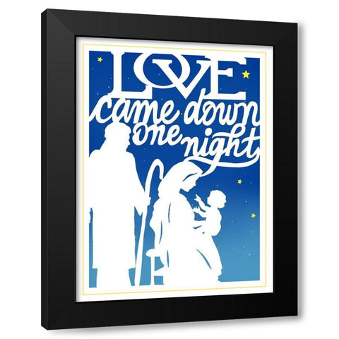 Love Came Down-blue Black Modern Wood Framed Art Print with Double Matting by Sowell, Sharyn