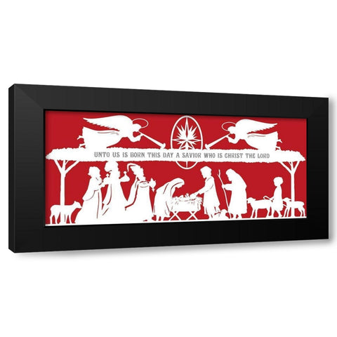 Nativity Unto Us is Born Black Modern Wood Framed Art Print with Double Matting by Sowell, Sharyn