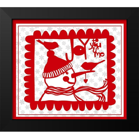 Joy to You and Me Black Modern Wood Framed Art Print by Sowell, Sharyn