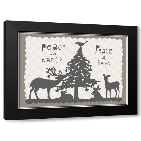 Peace on Earth and Home Black Modern Wood Framed Art Print with Double Matting by Sowell, Sharyn