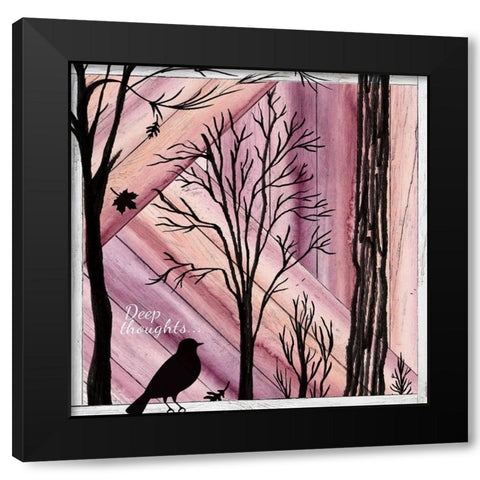 Framed  Wood Sentiment II-Deep Thoughts Black Modern Wood Framed Art Print by Lee C