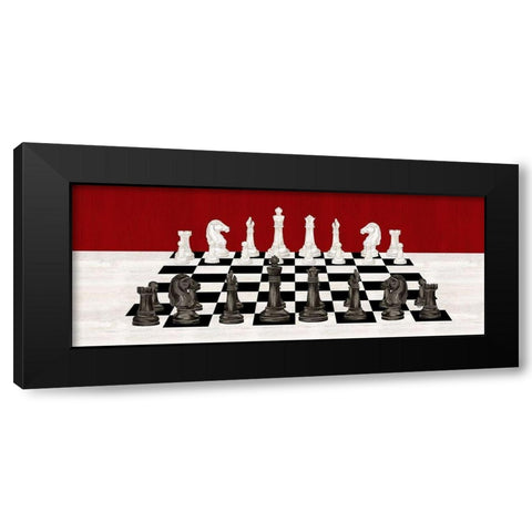 Rather  be Playing Chess board panel Black Modern Wood Framed Art Print with Double Matting by Reed, Tara