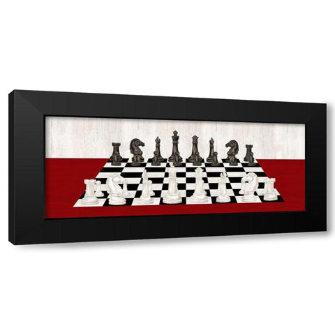Rather  be Playing Chess board panel red Black Modern Wood Framed Art Print with Double Matting by Reed, Tara