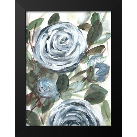 Farmhouse  Rose Blue II Black Modern Wood Framed Art Print by Chapman, Marcy