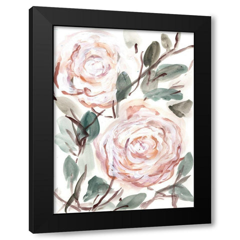Farmhouse  Bush coral pink I Black Modern Wood Framed Art Print with Double Matting by Chapman, Marcy