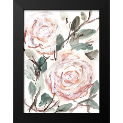 Farmhouse  Bush coral pink I Black Modern Wood Framed Art Print by Chapman, Marcy