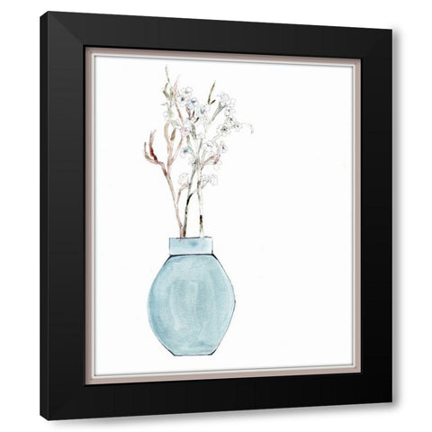 Simply  Blue Black Modern Wood Framed Art Print by Chapman, Marcy