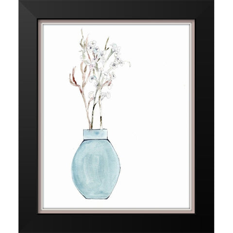 Simply  Blue Black Modern Wood Framed Art Print by Chapman, Marcy
