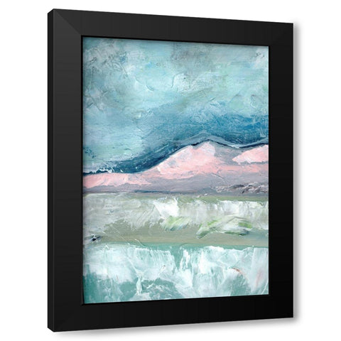 Blush  Pink Mountainscape I Black Modern Wood Framed Art Print with Double Matting by Chapman, Marcy