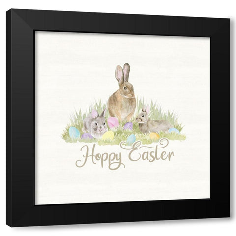 Farmhouse  Easter Sentiment VI-Easter Bunny Black Modern Wood Framed Art Print by Reed, Tara