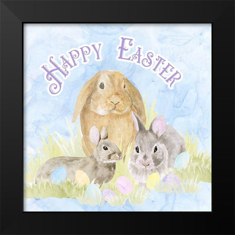 Farmhouse  Easter Sentiment VII-Easter Rabbits Black Modern Wood Framed Art Print by Reed, Tara