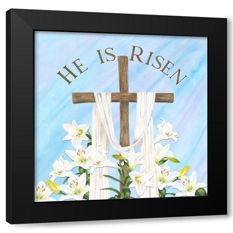 He is Risen IV-Risen Black Modern Wood Framed Art Print with Double Matting by Reed, Tara