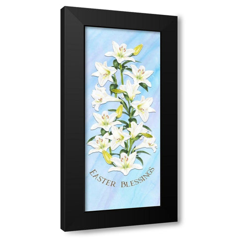 He  is Risen vertical I-Easter Blessings Black Modern Wood Framed Art Print with Double Matting by Reed, Tara