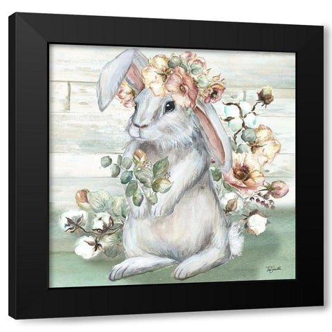 Farmhouse  Bunny II Black Modern Wood Framed Art Print with Double Matting by Tre Sorelle Studios