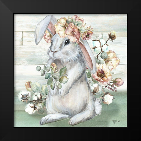 Farmhouse  Bunny II Black Modern Wood Framed Art Print by Tre Sorelle Studios