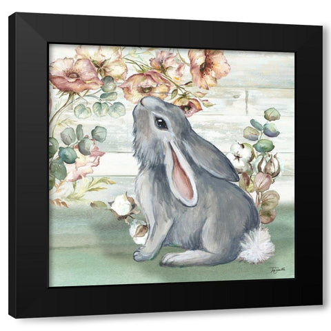 Farmhouse  Bunny III Black Modern Wood Framed Art Print by Tre Sorelle Studios