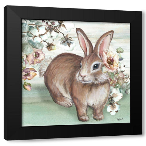 Farmhouse  Bunny IV Black Modern Wood Framed Art Print with Double Matting by Tre Sorelle Studios