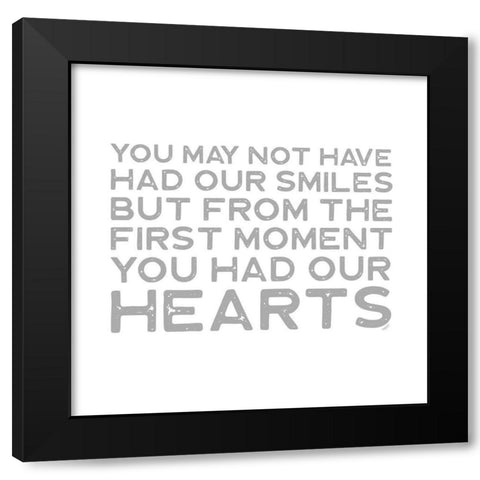 Adoption  Sentiments I-Our Hearts Black Modern Wood Framed Art Print by Reed, Tara