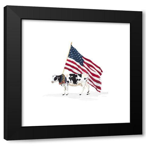 All  American Farmhouse on white I Black Modern Wood Framed Art Print by Reed, Tara