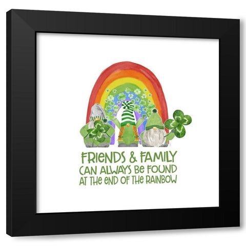 Luck  of the Gnomes V-End of the Rainbow Black Modern Wood Framed Art Print with Double Matting by Reed, Tara