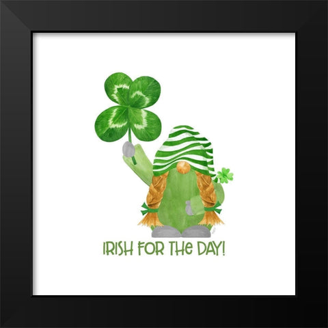 Luck  of the Gnomes VIII-Irish for the Day Black Modern Wood Framed Art Print by Reed, Tara