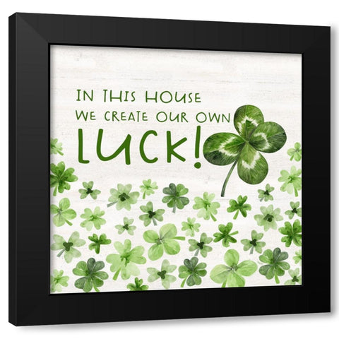 Shamrock  Rainbow Sentiment I-This House Black Modern Wood Framed Art Print by Reed, Tara