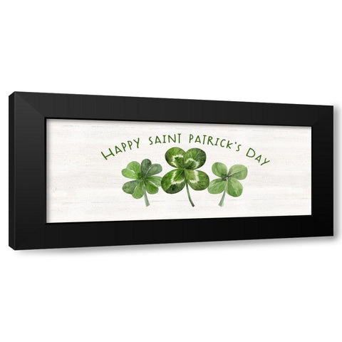 Shamrock  Rainbows panel II-Happy St Patricks Black Modern Wood Framed Art Print by Reed, Tara