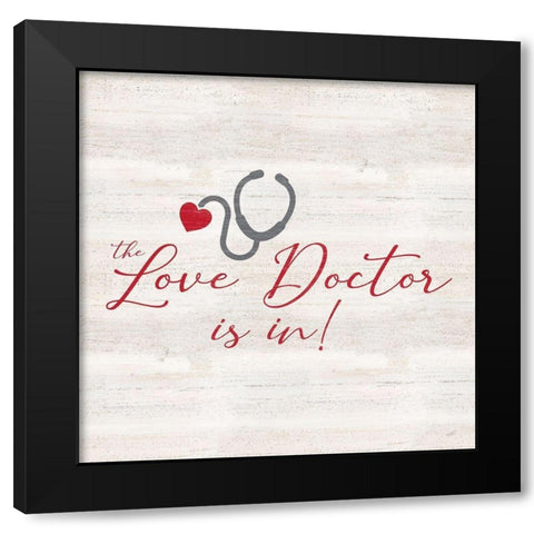 Valentines  sentiment II-Love Doctor Black Modern Wood Framed Art Print with Double Matting by Reed, Tara