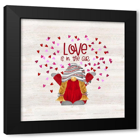 Valentine  Gnomes IV-In the Air Black Modern Wood Framed Art Print with Double Matting by Reed, Tara