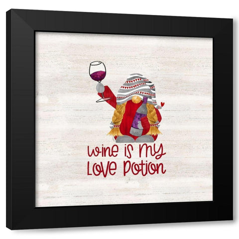 Valentine  Gnomes VI-Love Potion Black Modern Wood Framed Art Print with Double Matting by Reed, Tara