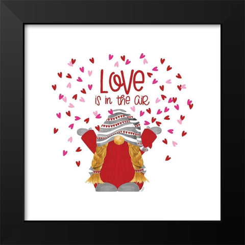 Valentine  Gnomes on white IV-In the Air Black Modern Wood Framed Art Print by Reed, Tara