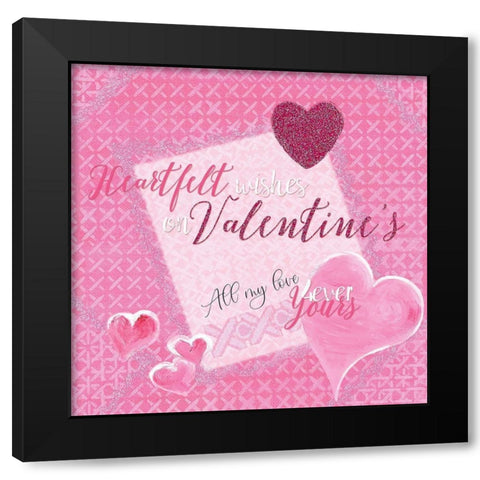 Heartfelt Wishes Black Modern Wood Framed Art Print by Lee C