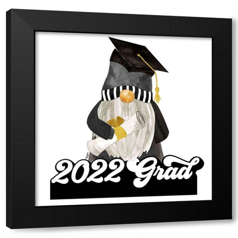 Graduation Gnome III Black Modern Wood Framed Art Print with Double Matting by Reed, Tara