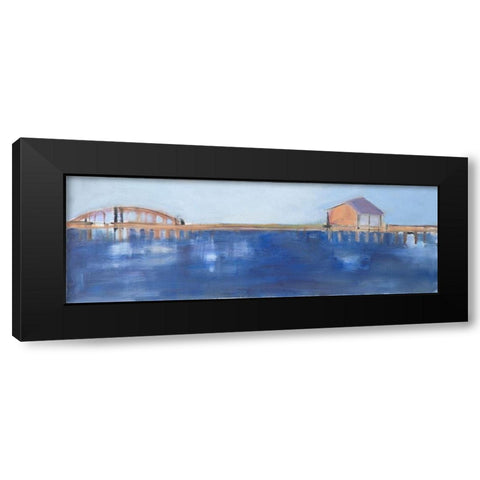 Bridge View Black Modern Wood Framed Art Print with Double Matting by Marie, Susanne