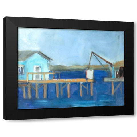 Fishing Dock Black Modern Wood Framed Art Print by Marie, Susanne