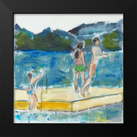 Floating Dock Black Modern Wood Framed Art Print by Marie, Susanne