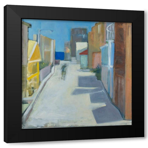 Alleyway Black Modern Wood Framed Art Print with Double Matting by Marie, Susanne