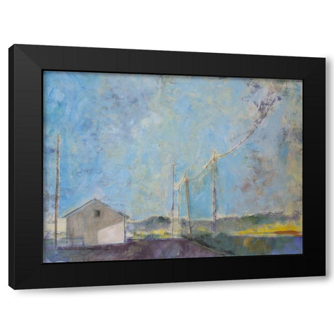 Blue Skies Black Modern Wood Framed Art Print by Marie, Susanne