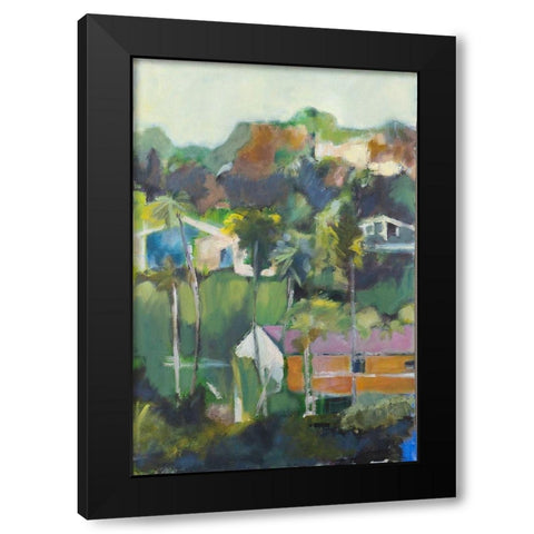Home Away Black Modern Wood Framed Art Print with Double Matting by Marie, Susanne