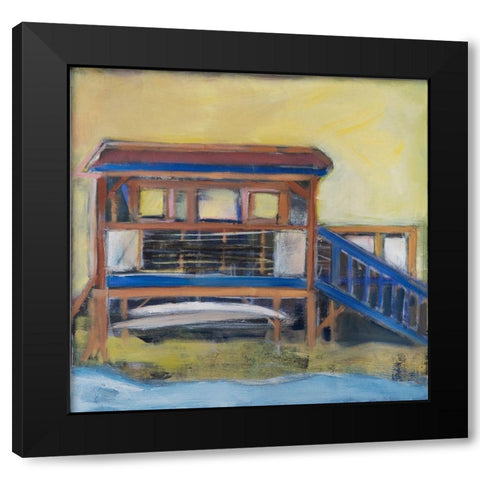 The Boathouse Black Modern Wood Framed Art Print with Double Matting by Marie, Susanne