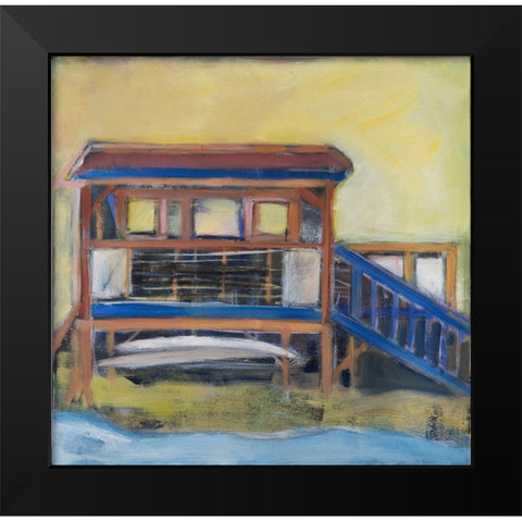 The Boathouse Black Modern Wood Framed Art Print by Marie, Susanne
