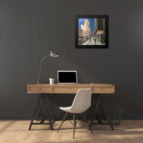 Solitary Walk Black Modern Wood Framed Art Print by Marie, Susanne