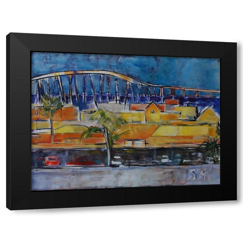 Under the Bridge Black Modern Wood Framed Art Print with Double Matting by Marie, Susanne