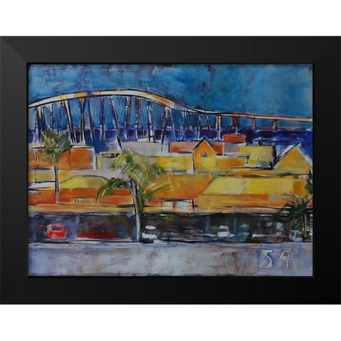 Under the Bridge Black Modern Wood Framed Art Print by Marie, Susanne