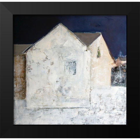Winter White Black Modern Wood Framed Art Print by Marie, Susanne